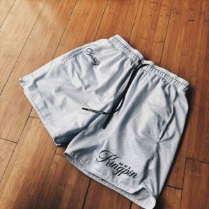 Kingpin Script Mesh Shorts (White)