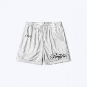 Kingpin Script Mesh Shorts (White)