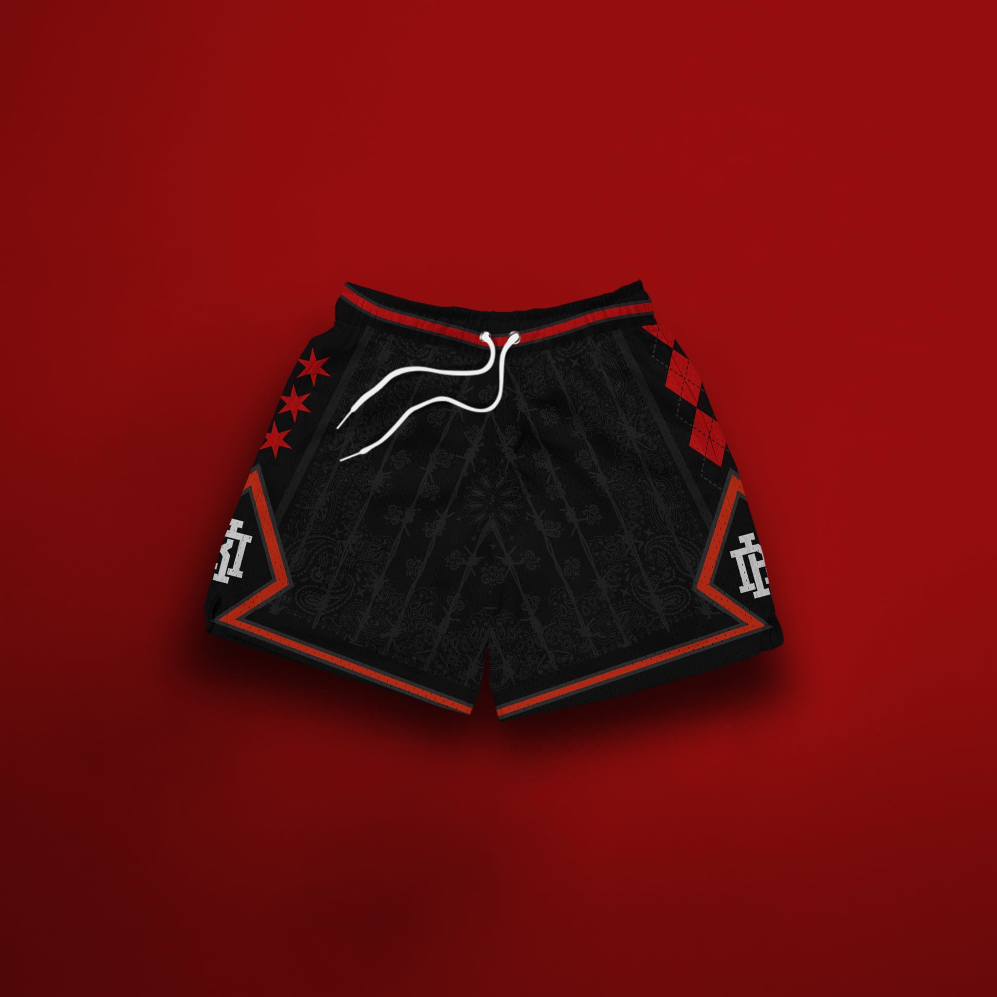 JORDAN SHORTS BLACK RED